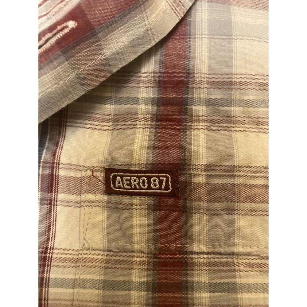 Aeropostale Shirt Mens Multicolor Plaid Long Sleeve Button Up Size XL 100% cotto - Picture 9 of 10